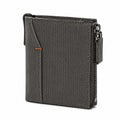 Portefeuille compact 11.5 x 2 x 9.5 cm en matière synthétique gris anthracite avec fermeture zippée