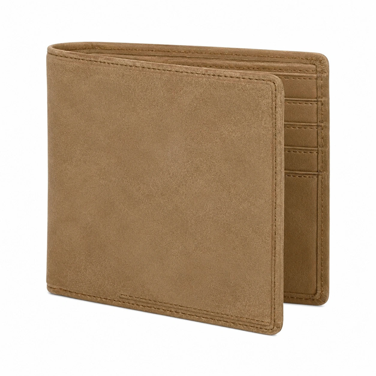 Portefeuille pliant 12 x 9.5 x 1.5 cm aspect cuir marron à compartiments cartes
