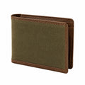 Portefeuille pliant 11.5 x 9.5 x 2 cm textile kaki et revêtement synthétique marron style classique