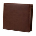 Portefeuille pliant 12 x 9.5 x 1.5 cm en cuir marron style classique