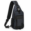 Sac bandoulière 30 x 10 x 18 cm en tissu synthétique bleu marine style utilitaire