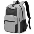 Sac à dos 30 x 15 x 45 cm gris et noir en polyester avec poches zippées