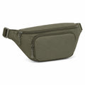 Sac banane 32 x 15 x 8 cm en polyester vert kaki à compartiments zippés