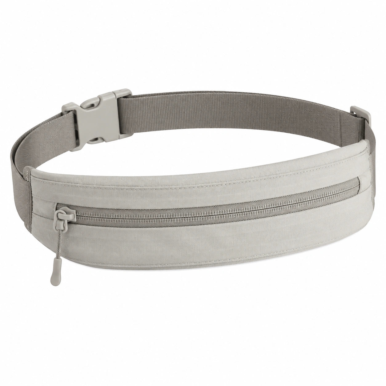 Sac banane 30 x 5 x 13 cm en textile gris à fermeture éclair ajustable pour usage quotidien