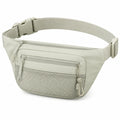Sac banane 30 x 15 x 8 cm en textile synthétique beige avec poches zippées pour quotidien