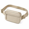 Sac banane 20 x 6 x 14 cm en tissu synthétique beige pour rangement urbain
