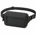 Sac banane 25 x 6 x 16 cm en textile noir - rangement urbain à sangle réglable