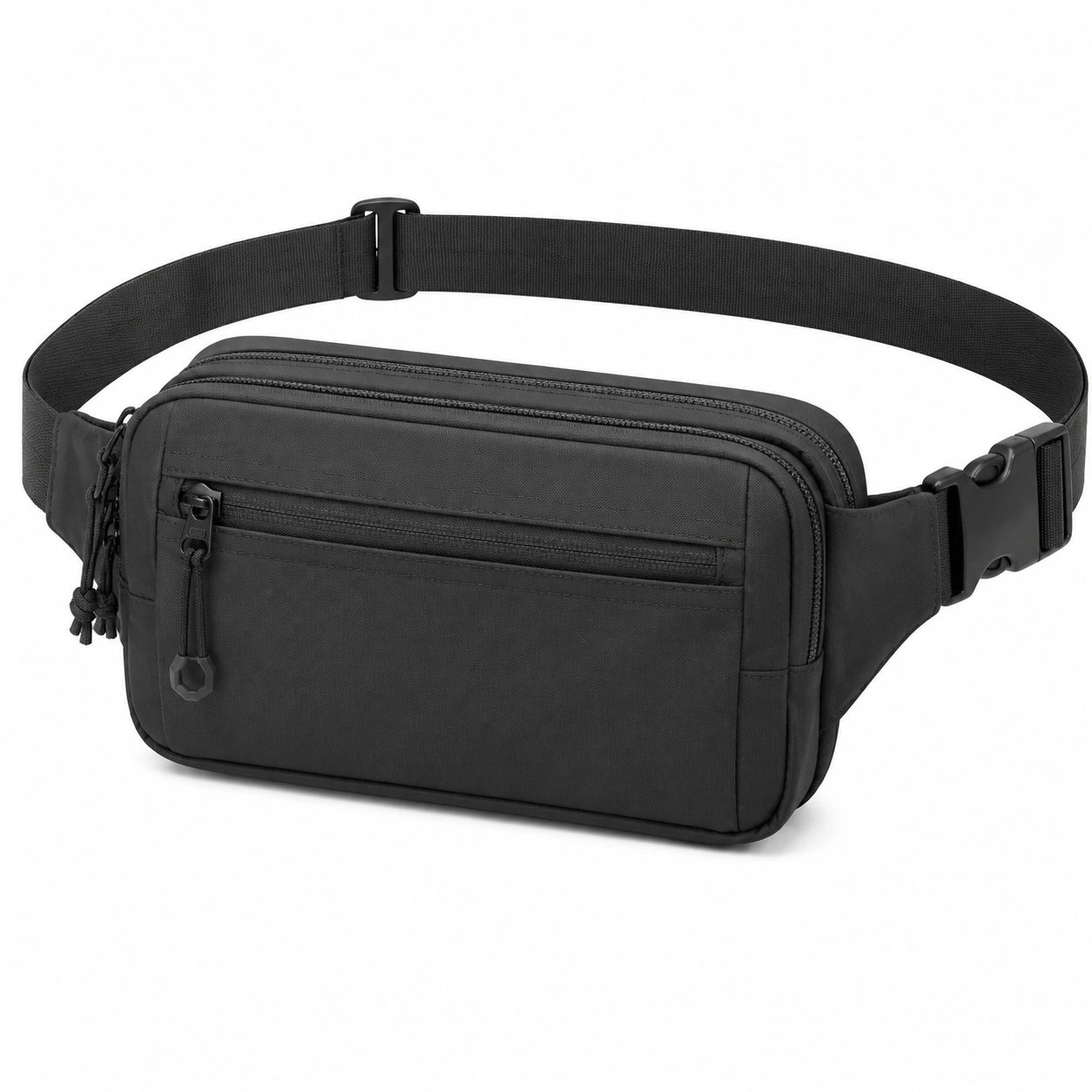 Sac banane 25 x 6 x 16 cm en textile noir - rangement urbain à sangle réglable