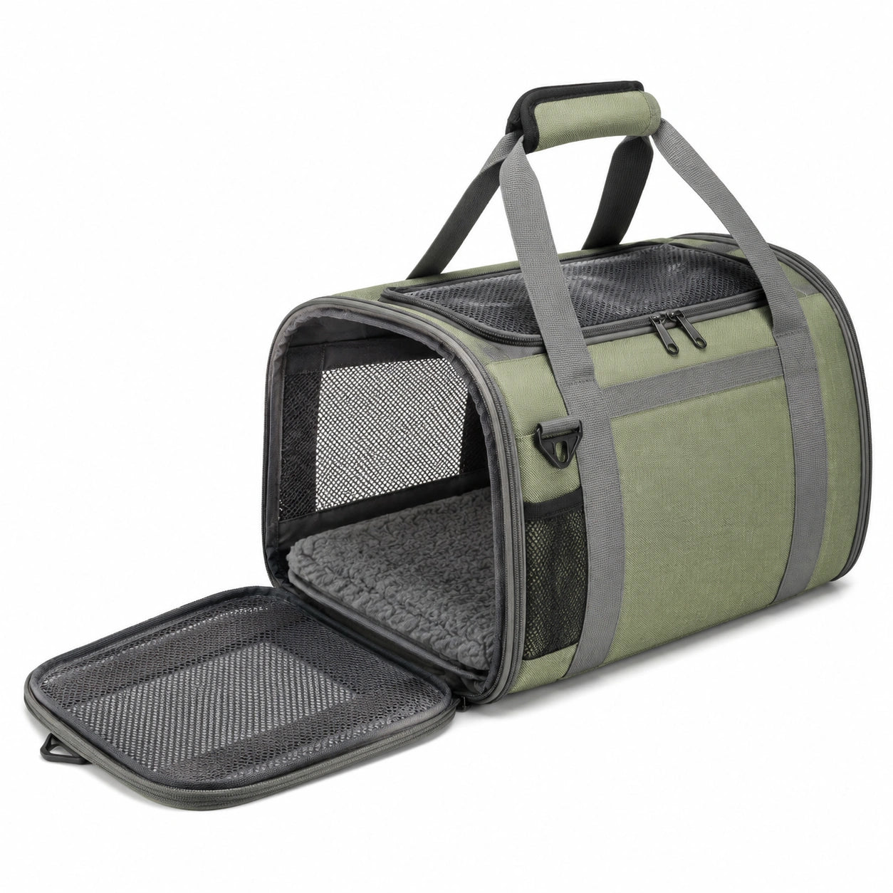 Sac de transport pour animaux 45 x 25 x 28 cm textile vert ventilé