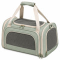 Sac de transport pour animal 45 × 28 × 28 cm en textile vert sauge avec maille respirante souple