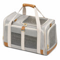 Sac de transport pour animal 45 x 30 x 30 cm textile gris avec panneaux en maille pliable