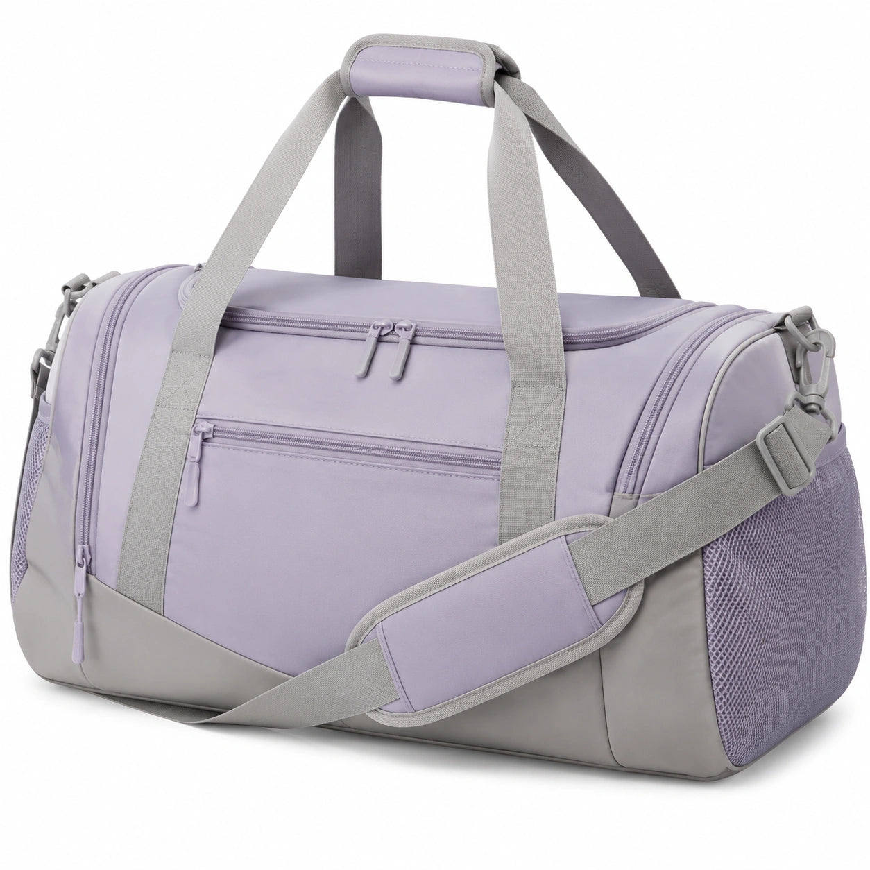 Sac de sport 50 x 25 x 28 cm textile violet gris à bandoulière réglable