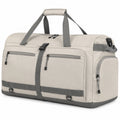 Sac de voyage 55 x 30 x 30 cm en polyester beige et gris à compartiments zippés