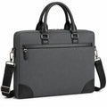 Sacoche ordinateur 40 cm en tissu gris et noir avec bandoulière réglable